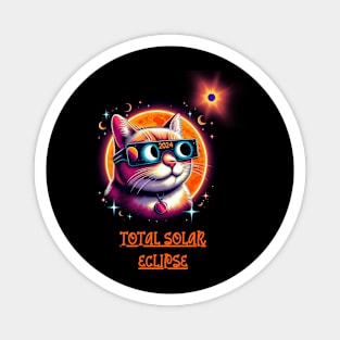 Total Solar Eclipse 2024 Cat Wearing Solar Eclipse Glasses Magnet